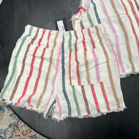 🌈NWT🌈Thread & Supply Haven Rainbow Stripe Tank and Short Set - Picture 2 of 8